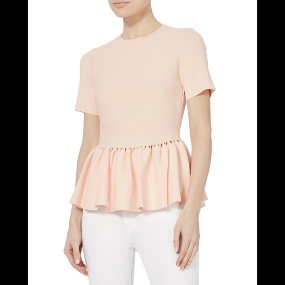 Jonathan Simkhai Knit Peplum Pink Short Sleeve Top sz.XS